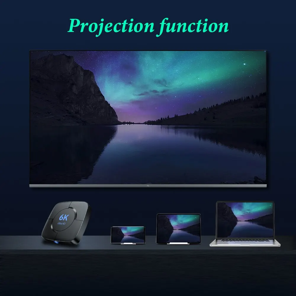 Smart Android TV Box Android 12 4GB 32GB 64GB 2,4G/5GHz WiFi Bluetooth Android TV Box 6K HDR Media Player 3D Video Set Top Box