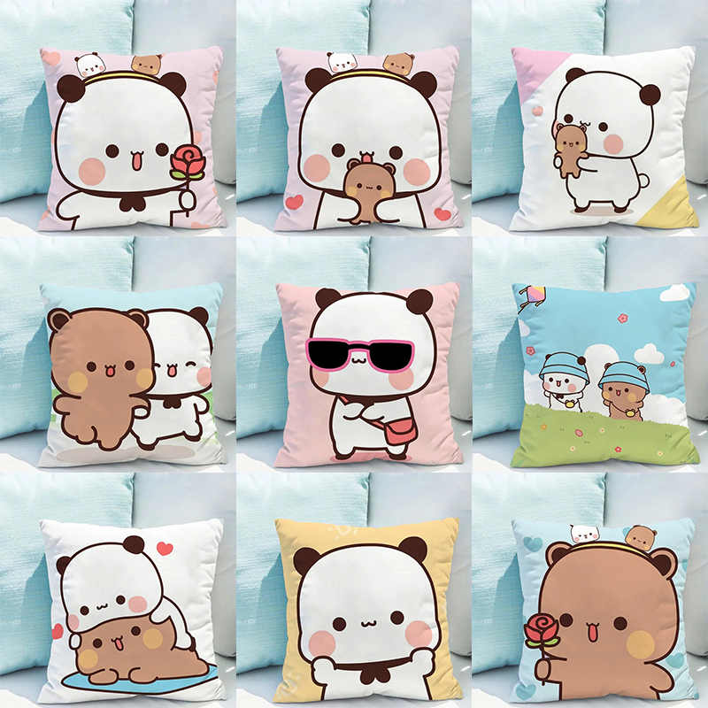 Bubu Dudu pillowcase 45x45cm cute cartoon bear pillowcase living room sofa cushion cover bedroom home decoration children's gift