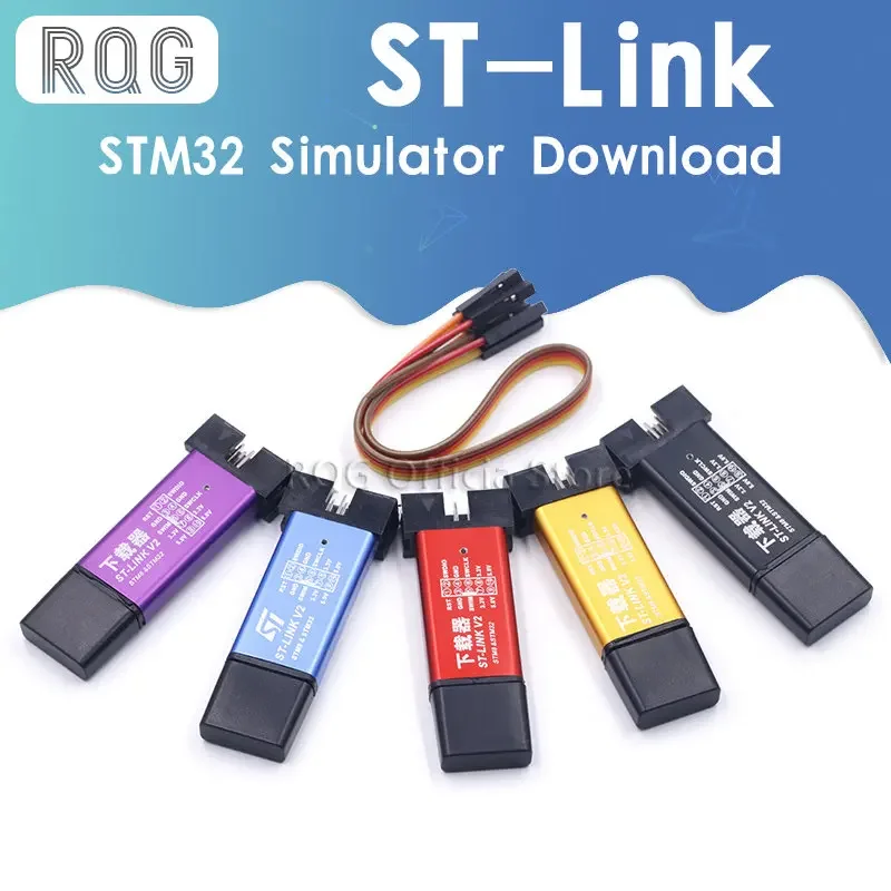 Simulador Stlink st-link V2 Mini STM8 STM32, programador de descarga con cubierta, Cable DuPont, ST LINK V2