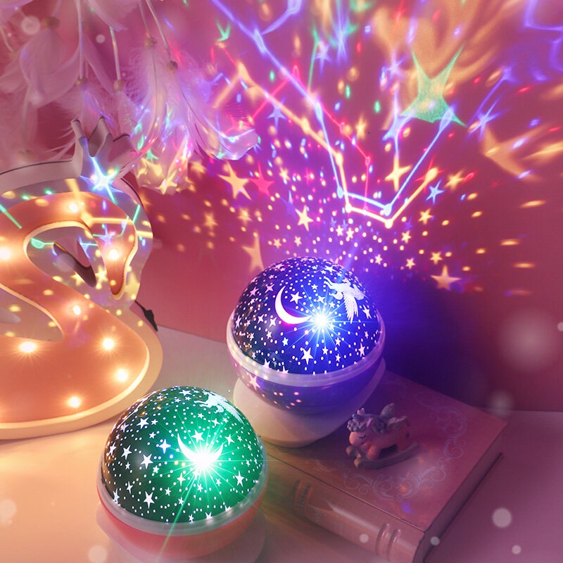 Proiettore galassia Cielo stellato Luce notturna a LED rotante Planetario Camera da letto per bambini Luci notturne stellari Luce lunare Lampada regalo per bambini