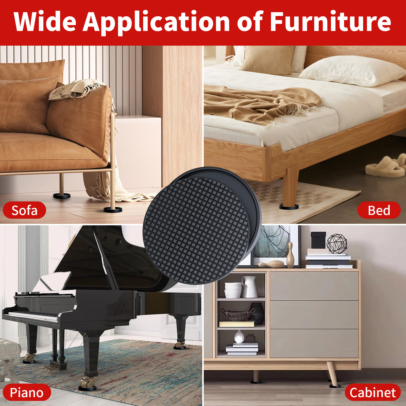 Cadeira Leg Floor Protector Covers, Borracha Móveis Pads, Móveis Pads, Pés Caps, sem arranhões, Reduzir Noice, 2.5 ", 4 pcs, 8pcs