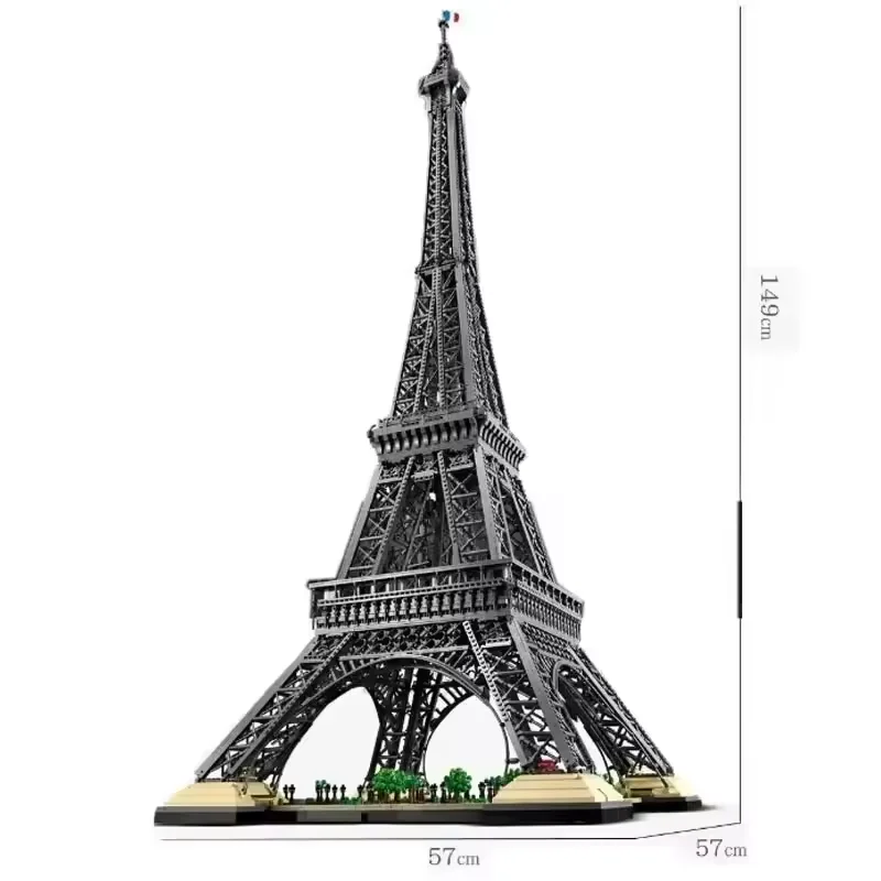 Diy 1.5m de altura torres eiffel modelo criatividade blocos de construção compatível 10307 tijolos arquitetura 10001 pçs brinquedos educativos para crianças