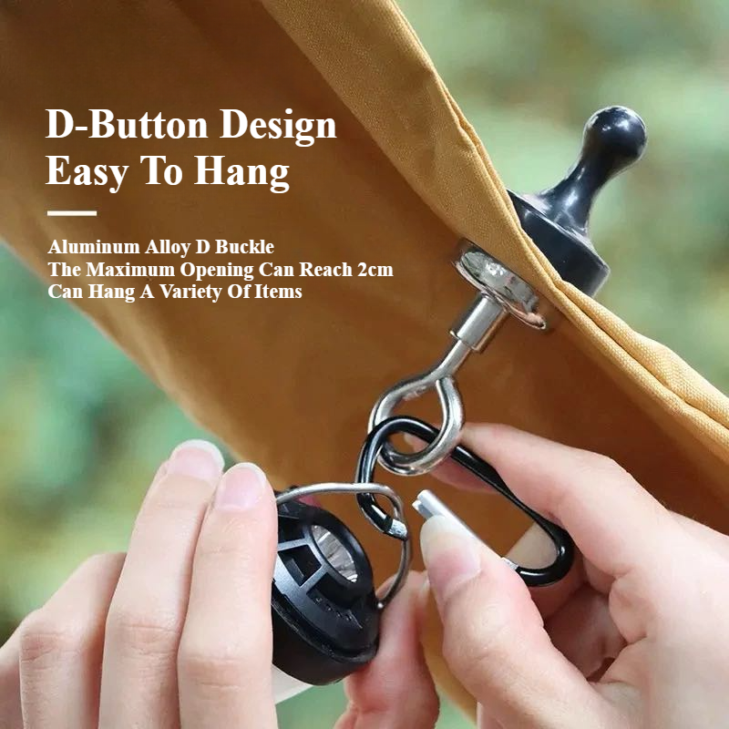 Crochet magnétique puissant pour l'extérieur, tente de lucarne, boucle magnétique forte, crochet de lumière de Camping polyvalent, boucle d'alpinisme D