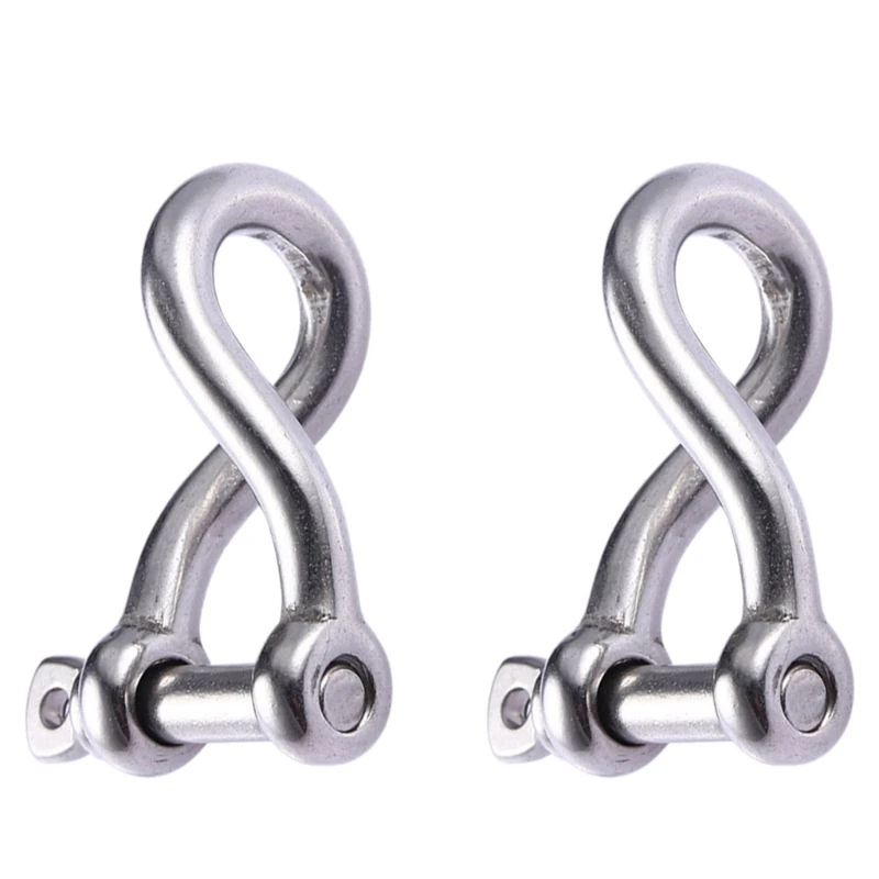 2 Stück schwere 4mm gedrehte Schäkel mit Schraub stift 316 Edelstahl Marine Hardware Boot Takelage