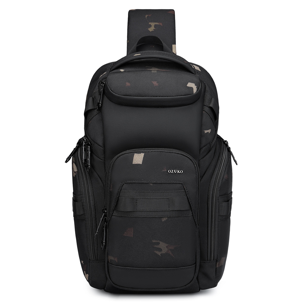 OZUKO Herenborsttas Zakelijk Commuter Mode Multifunctionele schoudertas Lichtgewicht reiswaterdichte crossbodytas