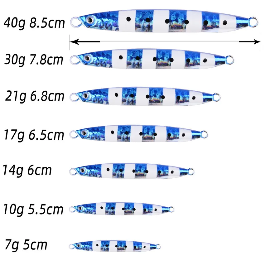 Jig Shore Jigging Colher Casting Drag 7G 10G 14G 17G 21G 30G 40G SeaBass Isca Artificial Isca Equipamento de Pesca