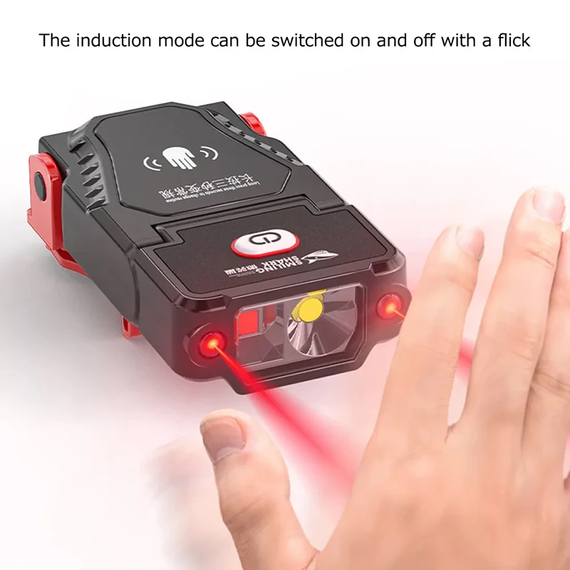 Mini Sensor LED Farol, Ângulo ajustável Hat Cap Clip Luzes, Waterproof USB lâmpada recarregável, Acampamento ao ar livre e farol de pesca
