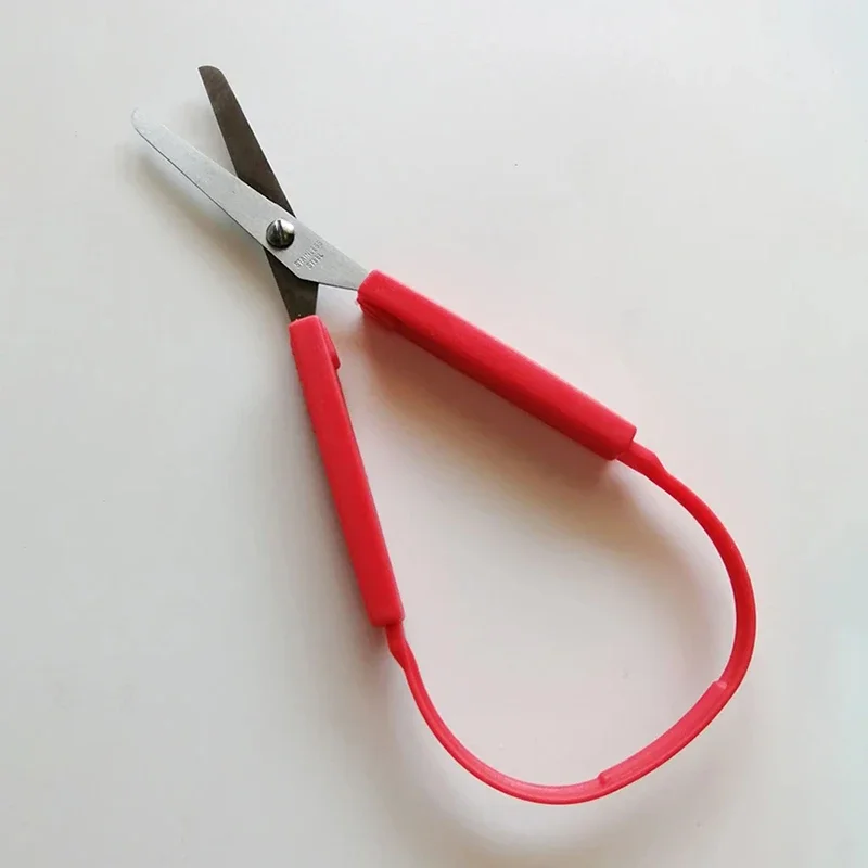 Loop Scissors for Teens Adults Colorful Looped, Mini Easy Grip Scissor Adaptive Design Cutting for Small Hands,8 Inches