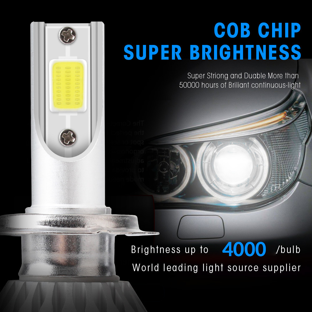 2x H7 LED H11 H4 Hi/Lo H1 H3 H8 HB1 HB3 HB4 HB5 HIR2 H13 H27 9005 9006 đèn Pha Ô Tô Bóng Đèn 3000K 6000K 8000K COB C6 Đèn Xe Ô Tô