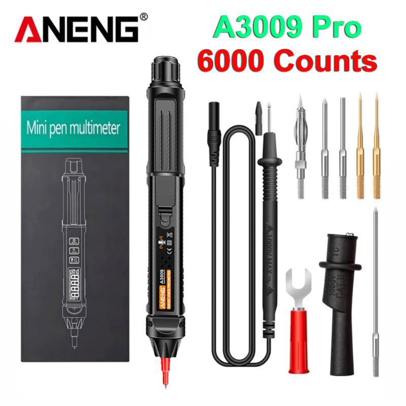 ANENG A3009 Pro ประเภทปากกามัลติมิเตอร์อัจฉริยะ Voice Broadcast ปากกาเครื่องทดสอบ Multimetro ดิจิตอล DC AC แรงดันไฟฟ้าสายเครื่องมือทดสอบ
