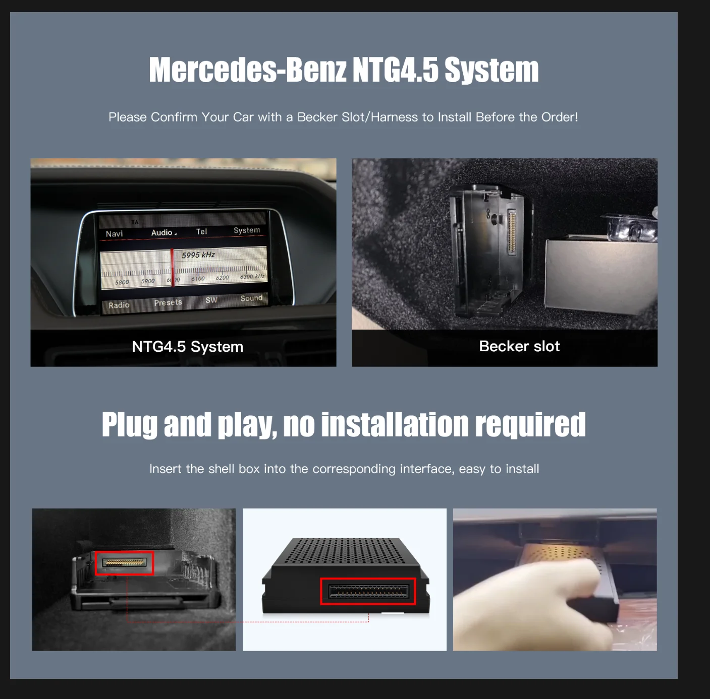 CARABC Draadloze Carplay Geschikt Voor Mercedes Benz A B C E CLA GLA GLK ML Sprinter NTG4.5 Becker Module Android Auto Navigatie