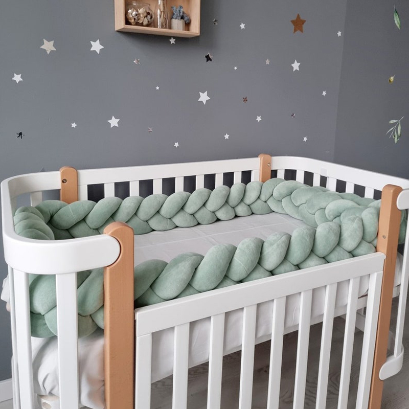 Protector De Cama De bebé De 1-4 M, almohada para cuna infantil, cojín con nudo trenzado, parachoques para cuna, decoración De habitación, Tresse Tour De Lit Bebe