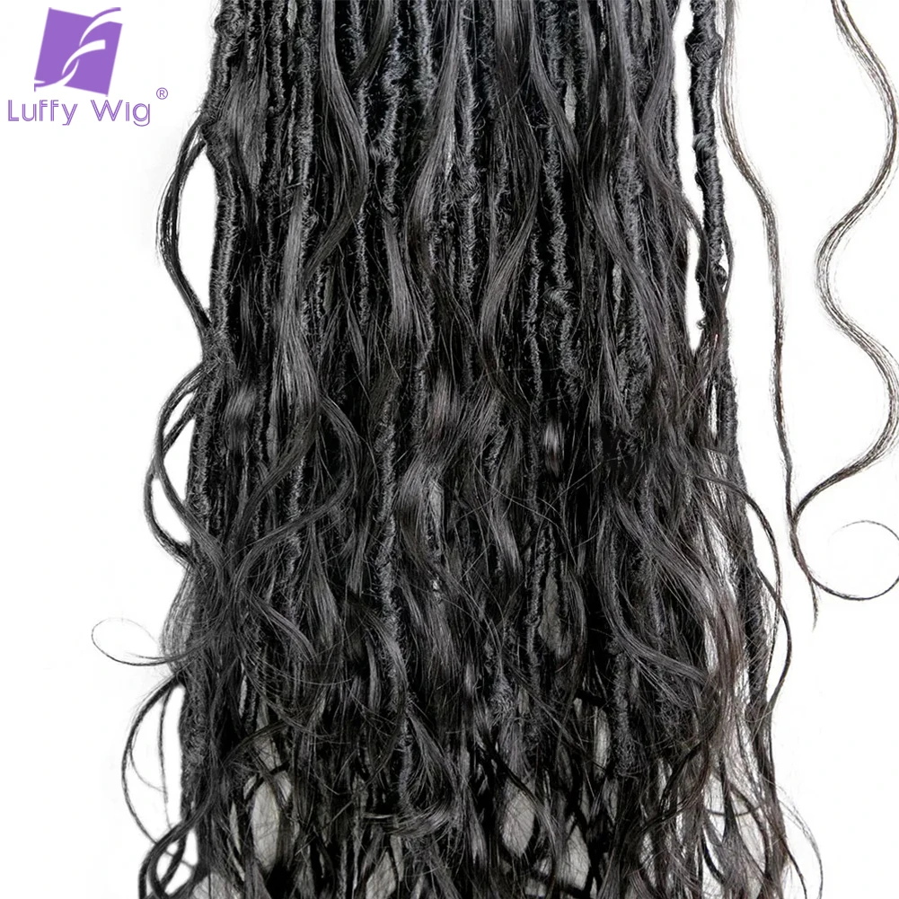 Pré Looped Crochet Boho trança cabelo com onda do corpo, Tranças sem nós, Encaracolado Termina