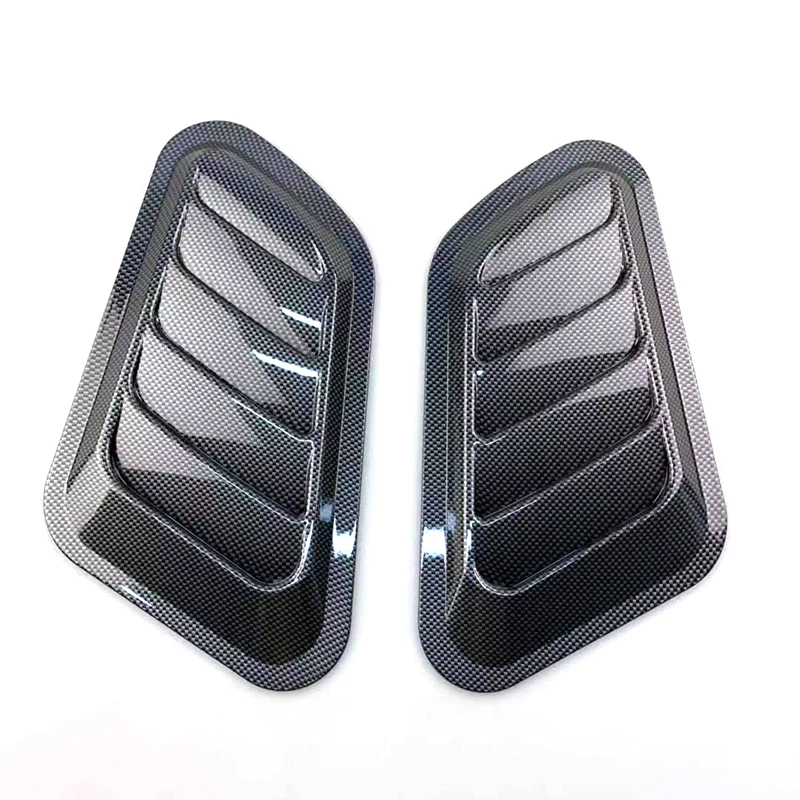 Universal Carbon Fiber Car Decorative Cell Air Flow Intake Hood Scoop Bonnet Vent Cover Stickers Decoration Styling