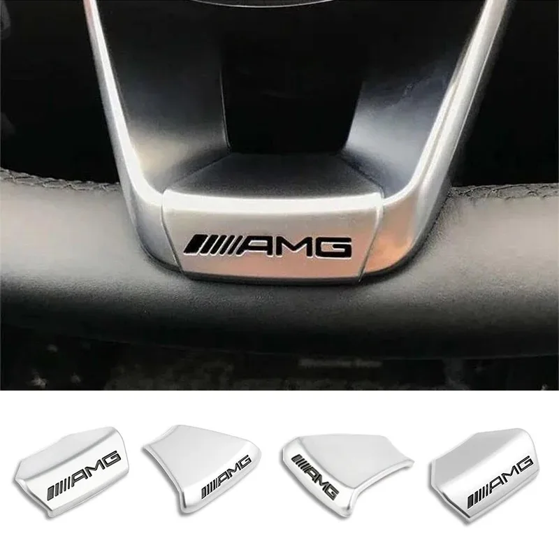 Pegatinas de emblema de volante de coche, insignia Interior para Mercedes Benz AMG W206 W204 W205 W212 W213 W221 W222 W223 W251 W464 GLE
