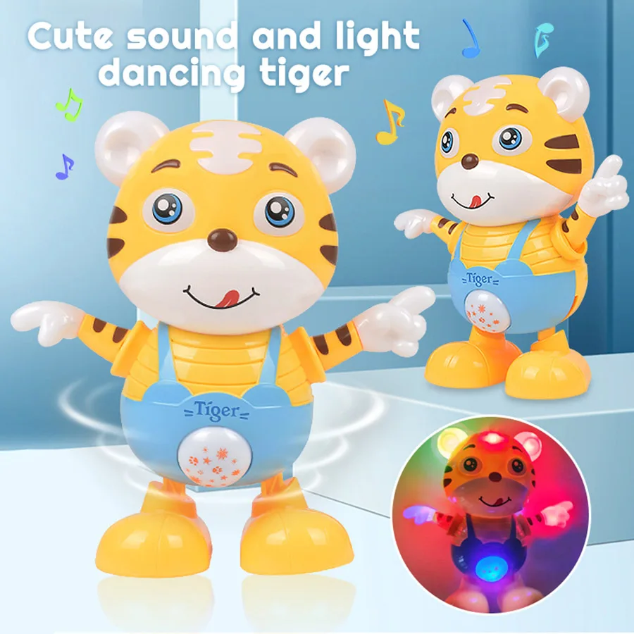 Tigre dançante elétrico com luz e música, Baby Doll, Toy Gift