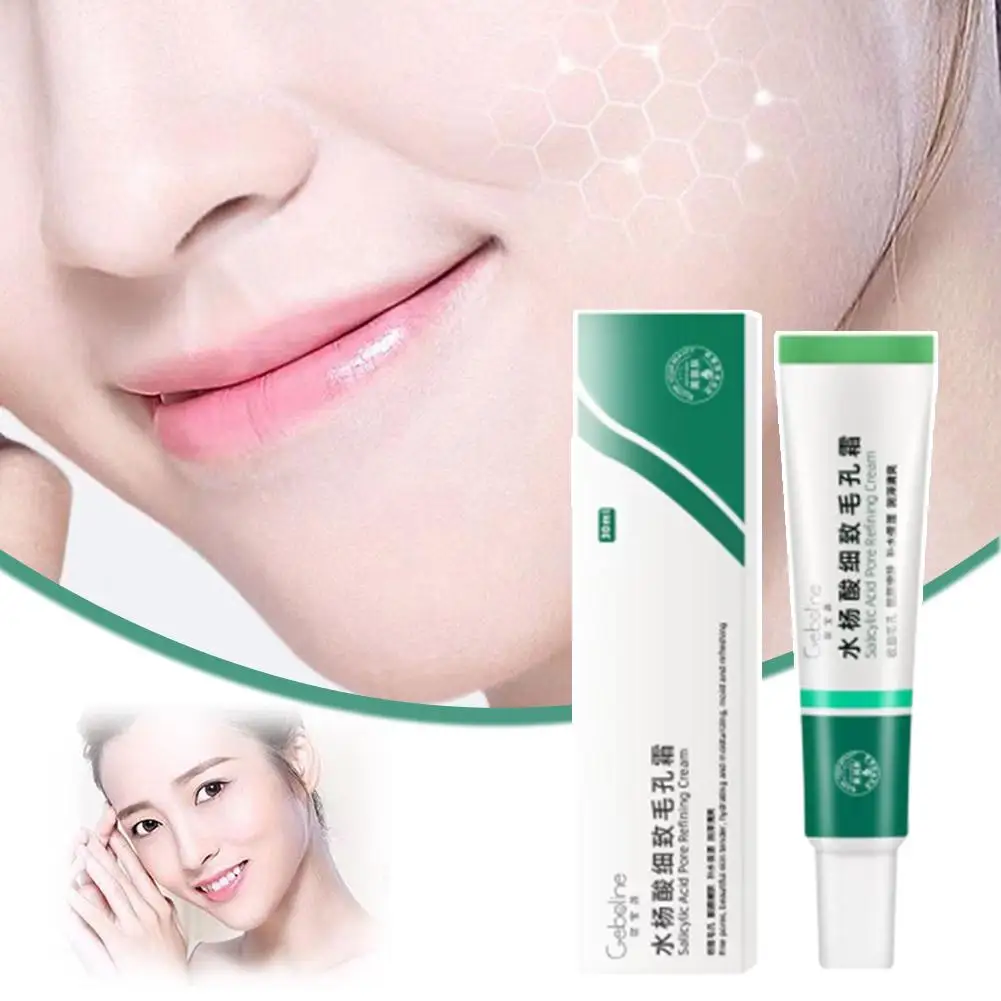 Salicylic Acid Pore Shrinking Cream, Quick Remove Blackehead Tighten Face Smooth Skin Elimination Large Pores Korean Care Produc