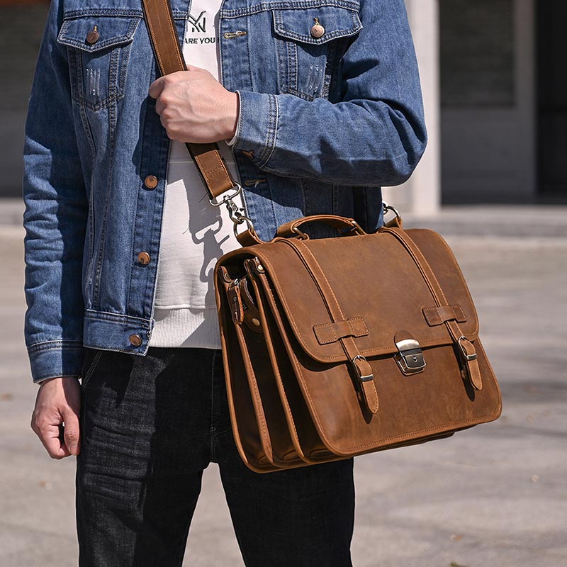Maleta grande de couro genuíno para homens, bolsa para laptop, bolsa de negócios, bolsa de couro, cadernos de trabalho, bolsa de ombro grande