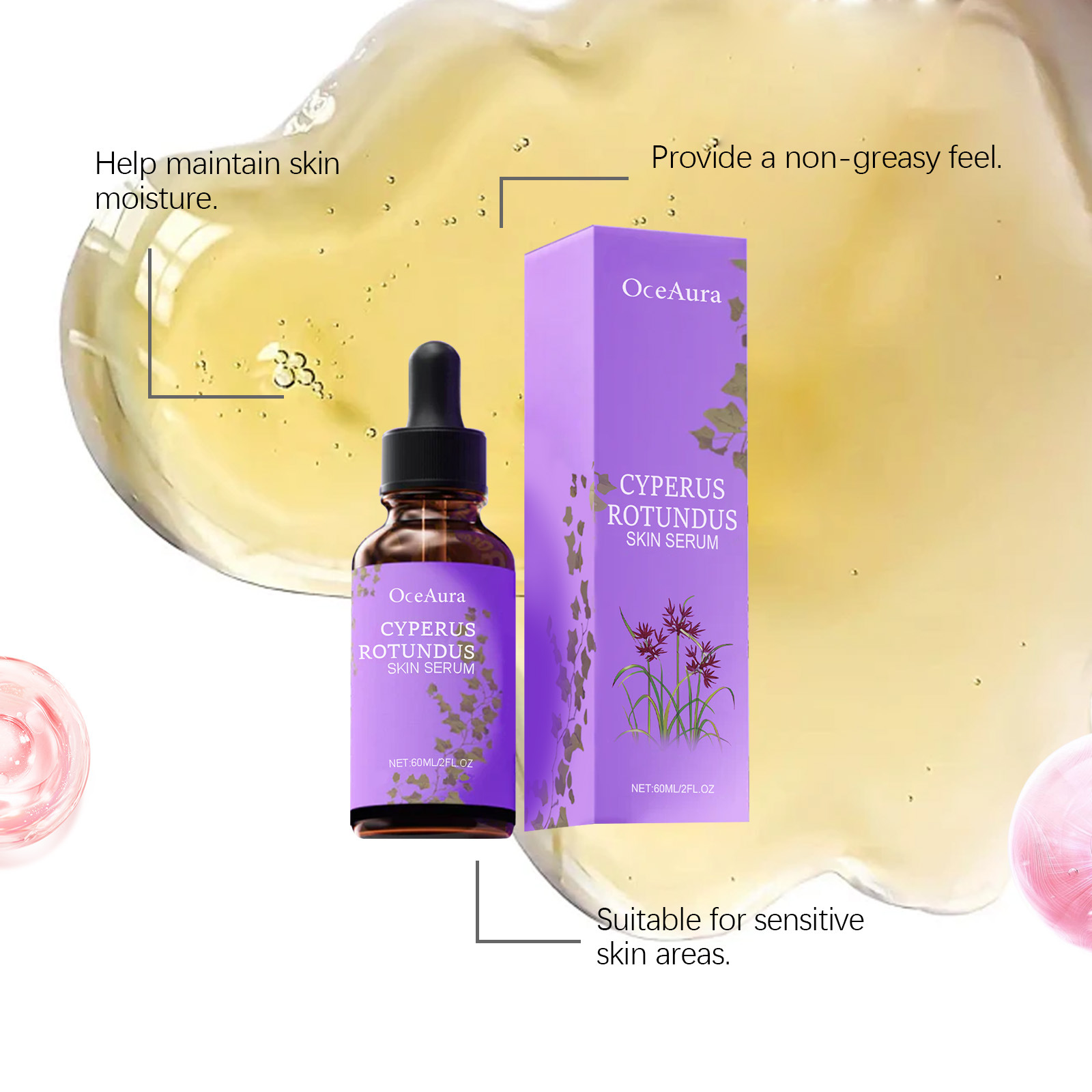 Cyperus Rotundus Serum Haarwachstumshemmer, beruhigendes, feuchtigkeitsspendendes Enthaarungsmittel, erfrischende, langsamreduzierende Körperhaar-Wachstumsöl
