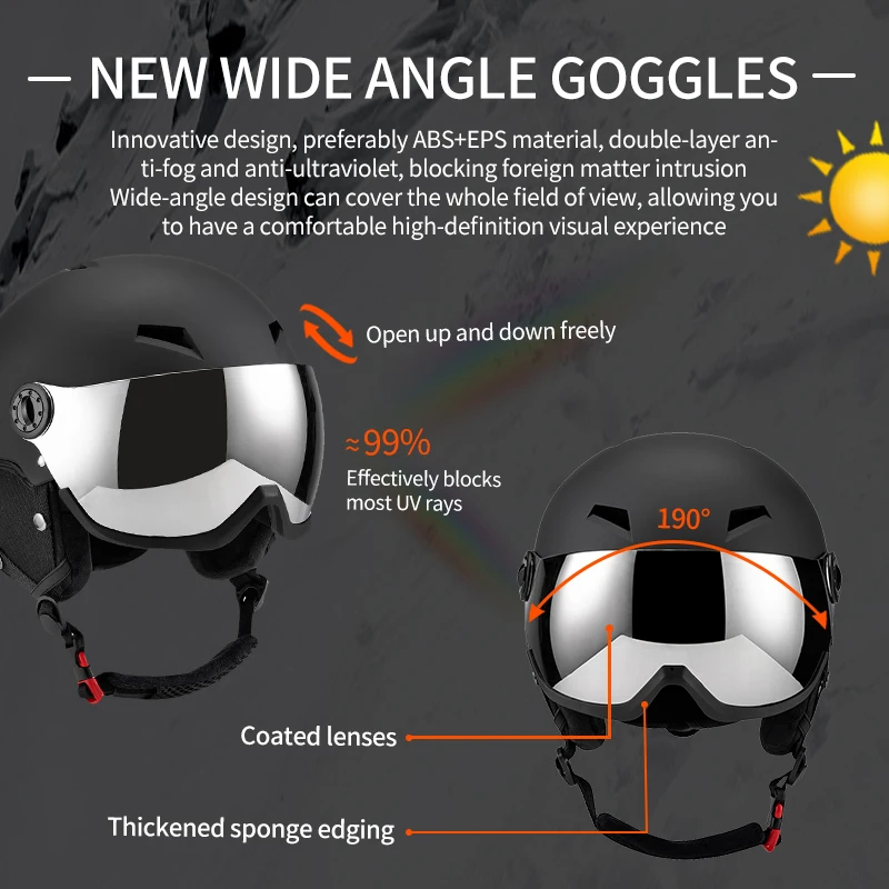 Nowe, lekkie, wszechstronne gogle Eastinear's Kask narciarski dla mężczyzn i kobiet, sprzęt do jazdy na nartach i snowboardzie dla dzieci