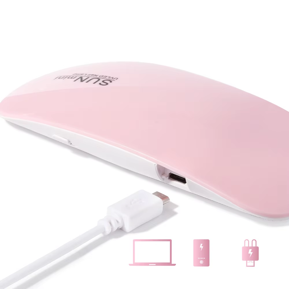 Mini lâmpada uv led para unhas, 6w, para cura, esmalte em gel, portátil, dobrável, 120s/60s, cronometragem, máquina seca de manicure, ferramenta de secagem de arte em unhas