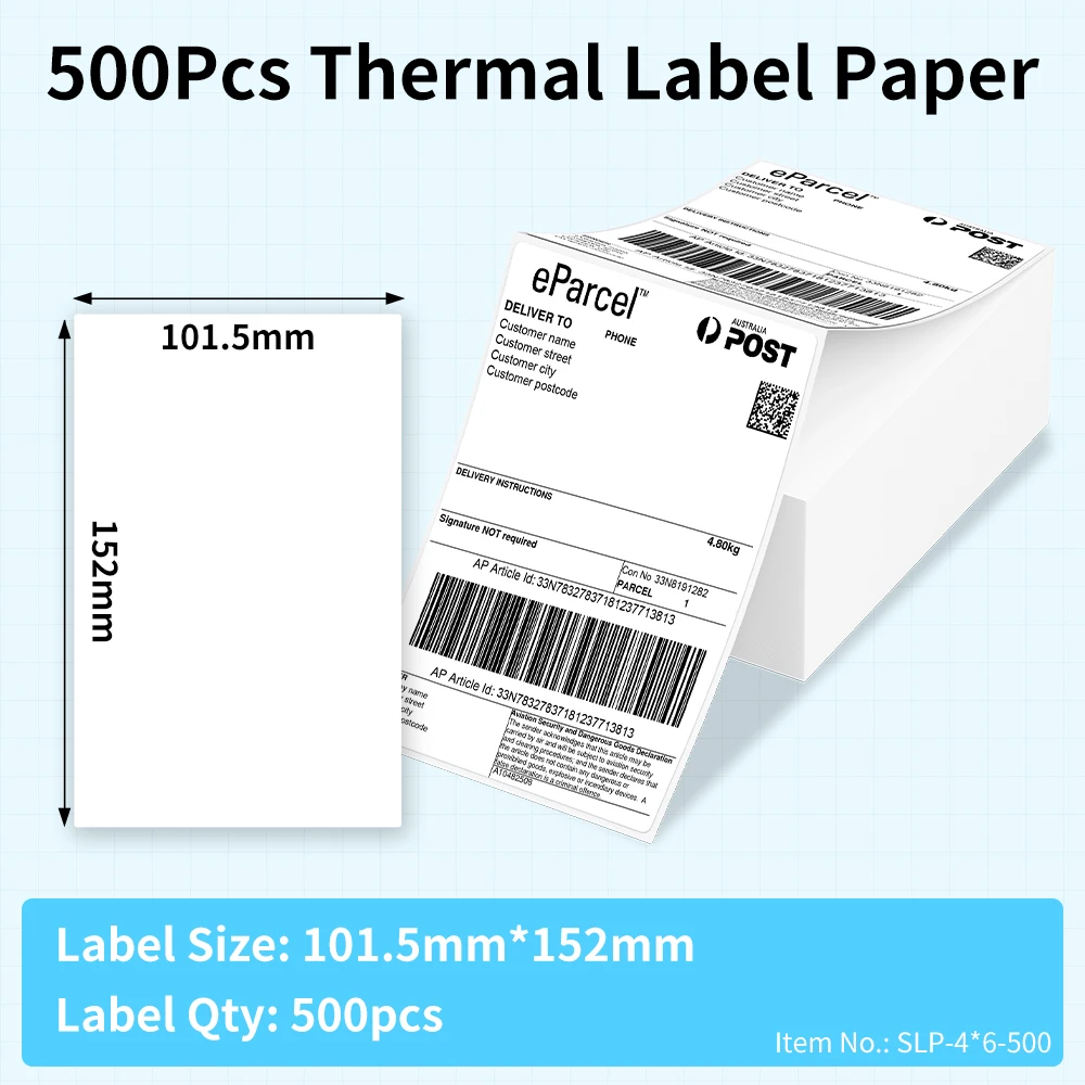 PM-241-BT/D520-BT Thermal Labels for Shipping Label Printer, Mailing Labels 4x6 Direct Thermal Labels Fanfold BPA Free,Phomemo