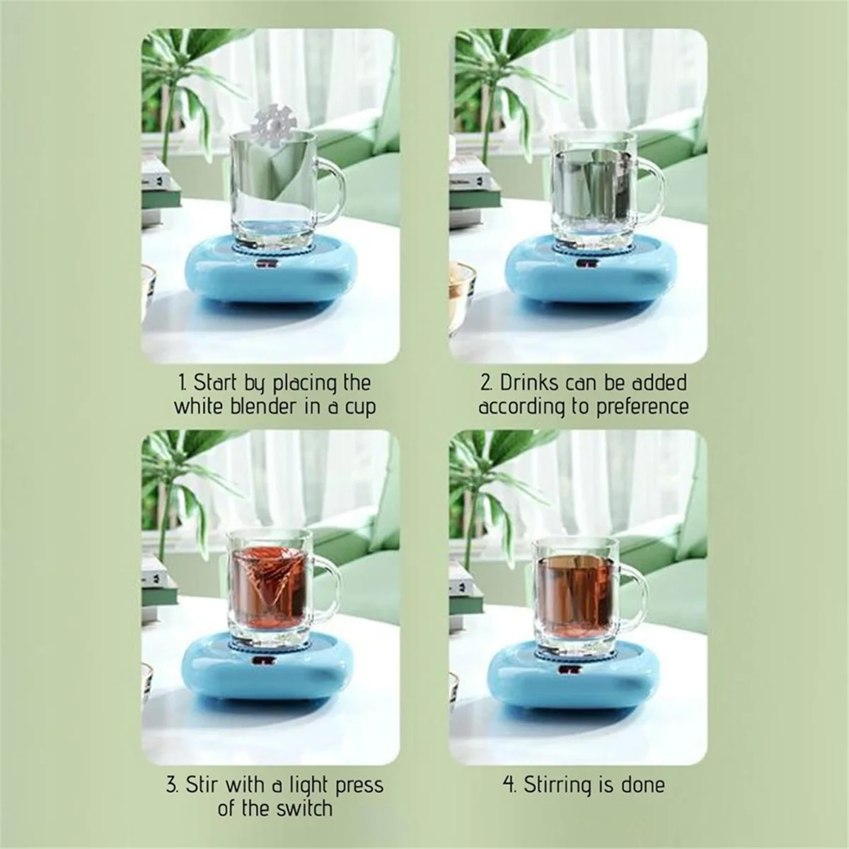 A72P USB แก้วกาแฟกวนจานรองอัตโนมัติกวนและ Quick Chill สําหรับ Home และ Office แบบพกพาอัตโนมัติกวน Pad C