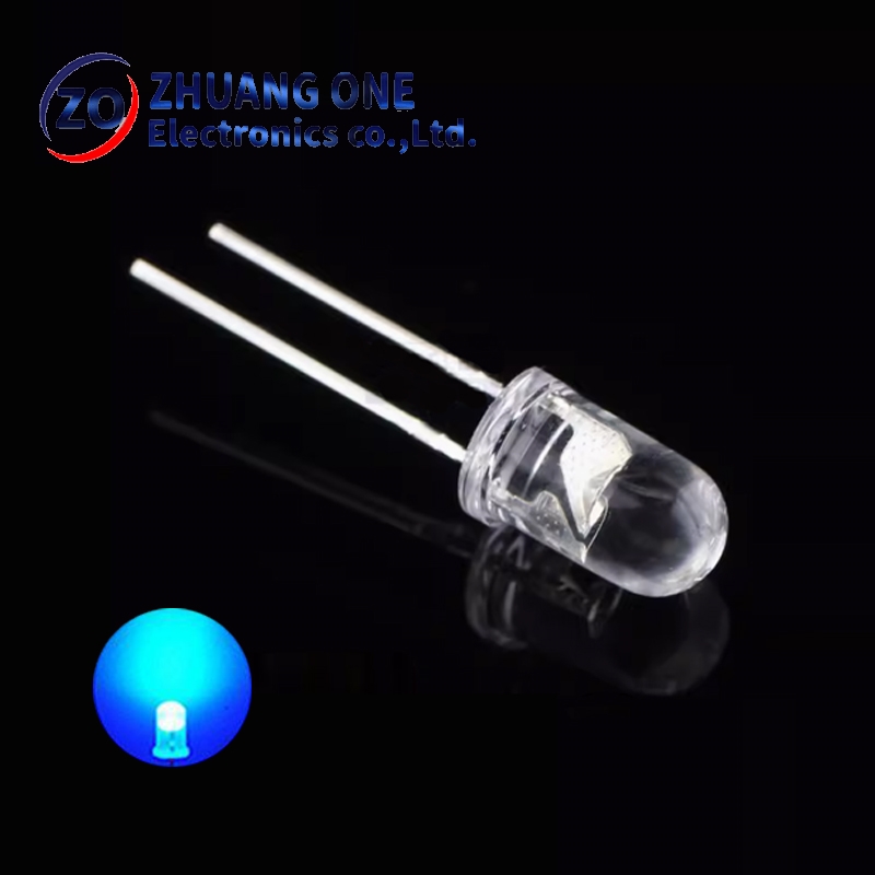 คุณภาพสูง LED โปร่งใสรอบ5มม.Super Bright Clear สีเขียวสีแดงสีขาวสีเหลืองสีฟ้าหลอดไฟ LED Emitting ไดโอด