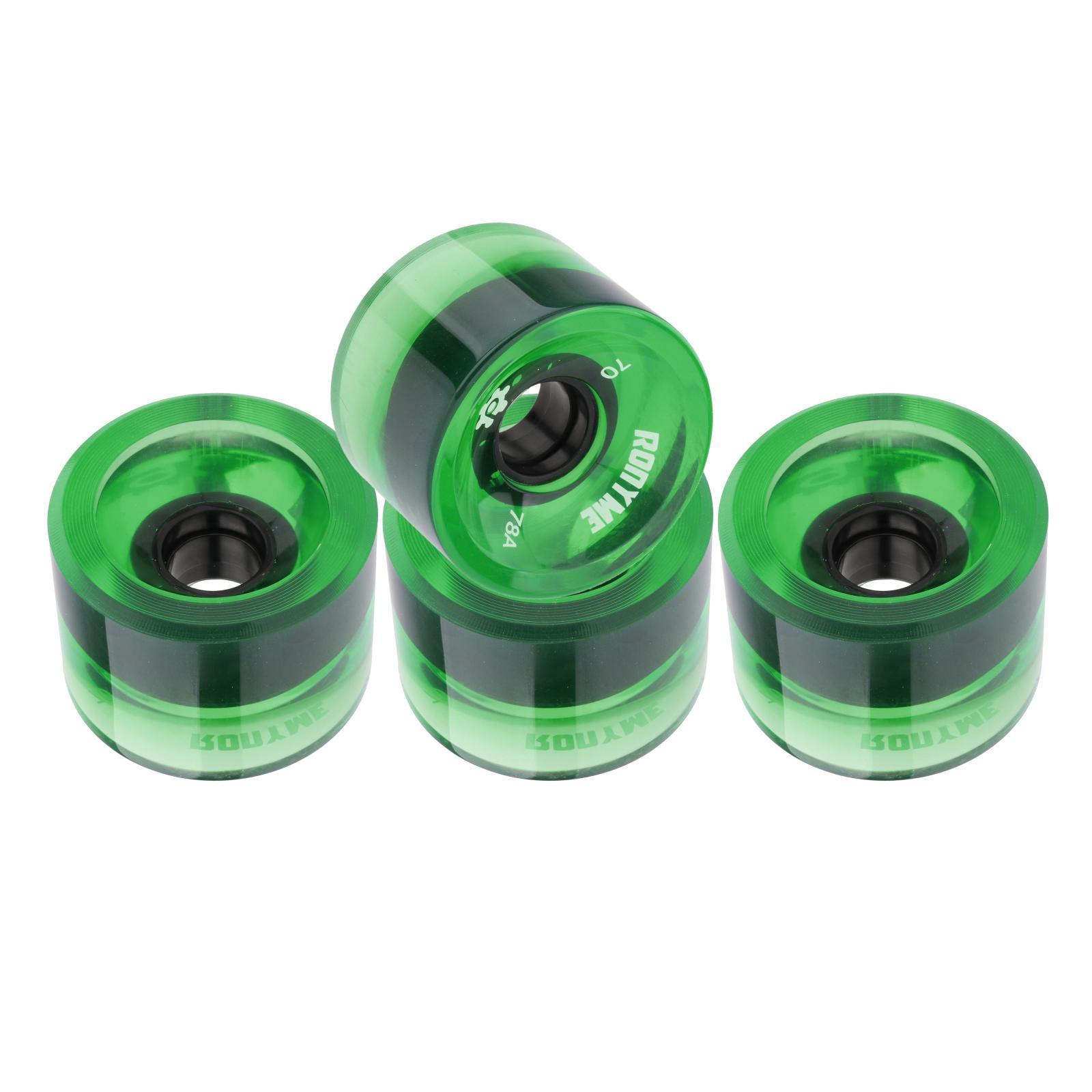 4pcs 70mm Longboard PU Wheel Replacement Skateboard 78A Hardness Wheels Cruising Wheel ABEC- Outer Cover Casing