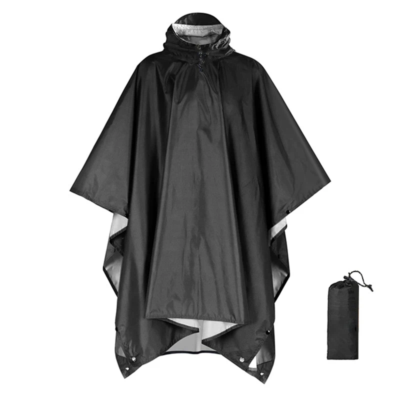 Capa de chuva militar 3 em 1, manga com capuz, poncho de chuva à prova d'água para motocicleta, acampamento, caminhadas, viagem, barraca de chuva