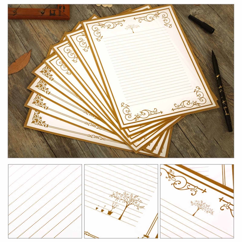 Chữ Viết Báo Bộ Vintage Thư Giấy Tờ Văn Phòng Phẩm Có Thể In Thư Giấy Tờ E8BE