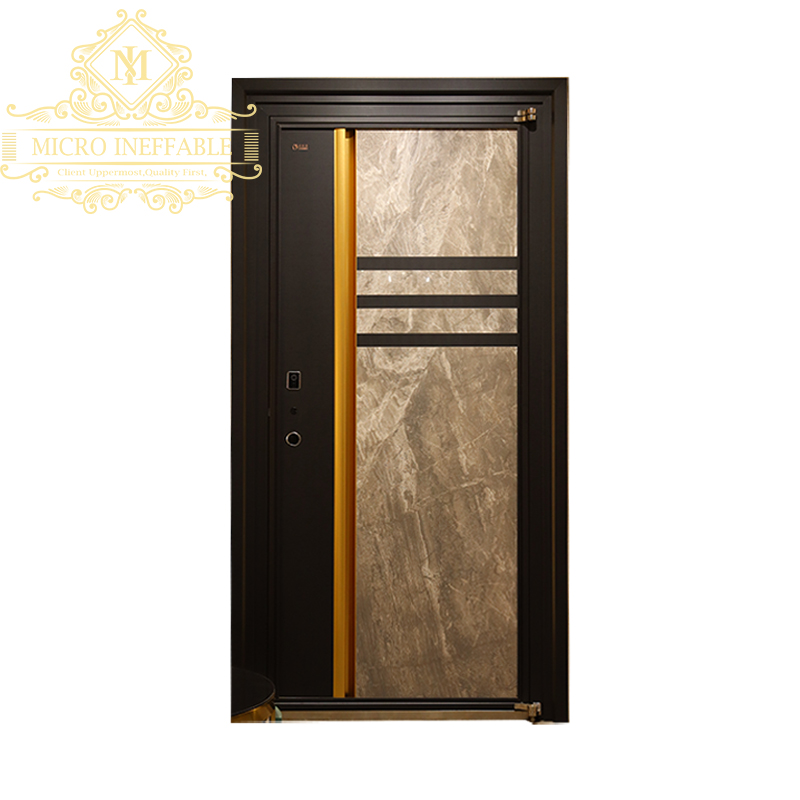 Puerta principal de acero inoxidable de alta calidad, puerta de entrada delantera, cristal, nuevo estilo
