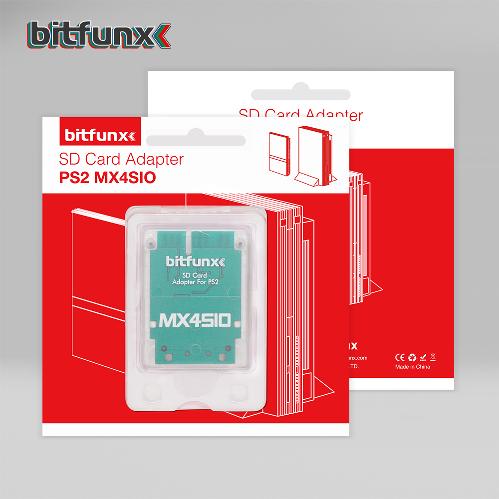 Bitfunx MX4SIO SIO2SD Adaptador de cartão SD/TF Leitor de jogo para console de jogos PS2 Playstation2