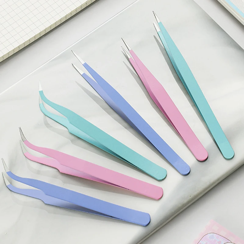 네일 아트 장식 속눈썹 트위저 마카롱 핀셋 스크랩북 스티커 테이프 따기 DIY 정크 저널 앨범 스테인레스 클립 DIY 도구
