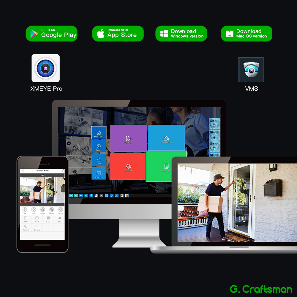 Система видеонаблюдения G.Craftsman IP камера XMeye YU 6MP POE с поддержкой TF-карты