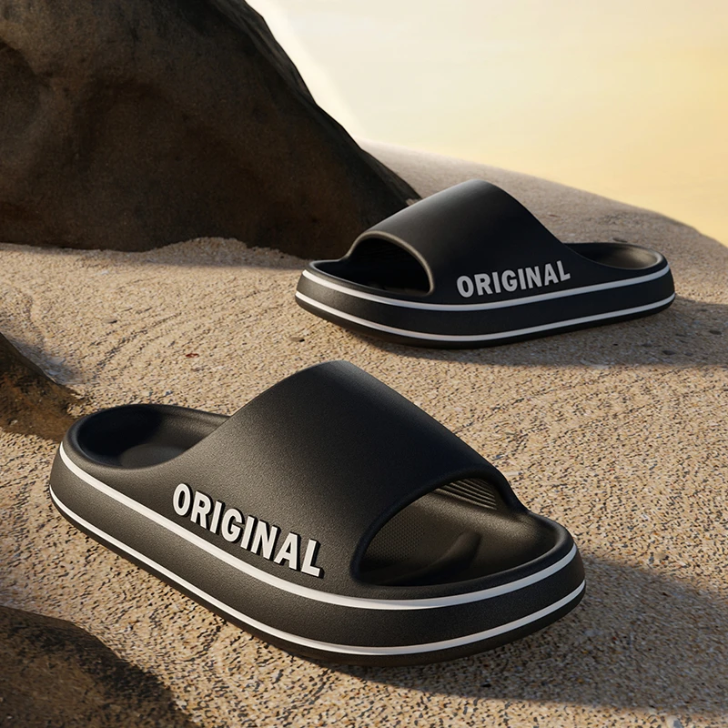 Feslishoet Pantofole da donna con lettera Scivoli da spiaggia Tinta unita da uomo Suola spessa Scarpe antiscivolo da bagno per interni Sandali estivi da coppia