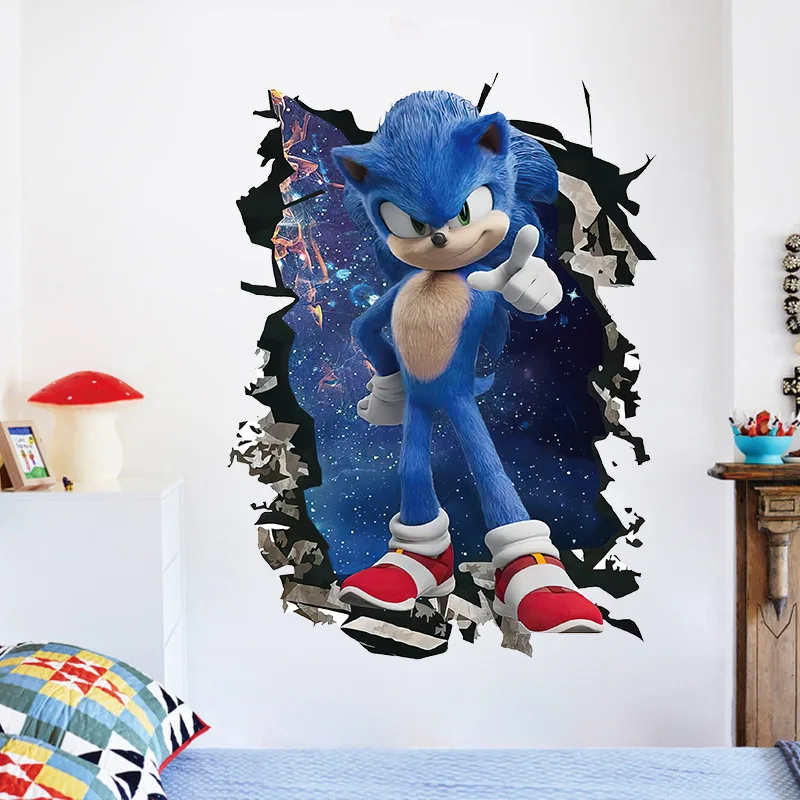 ソニックス ウォールステッカー 60x40CM 子供かわいい漫画アニメかわいい装飾用品子供の誕生日プレゼント防水自己粘着