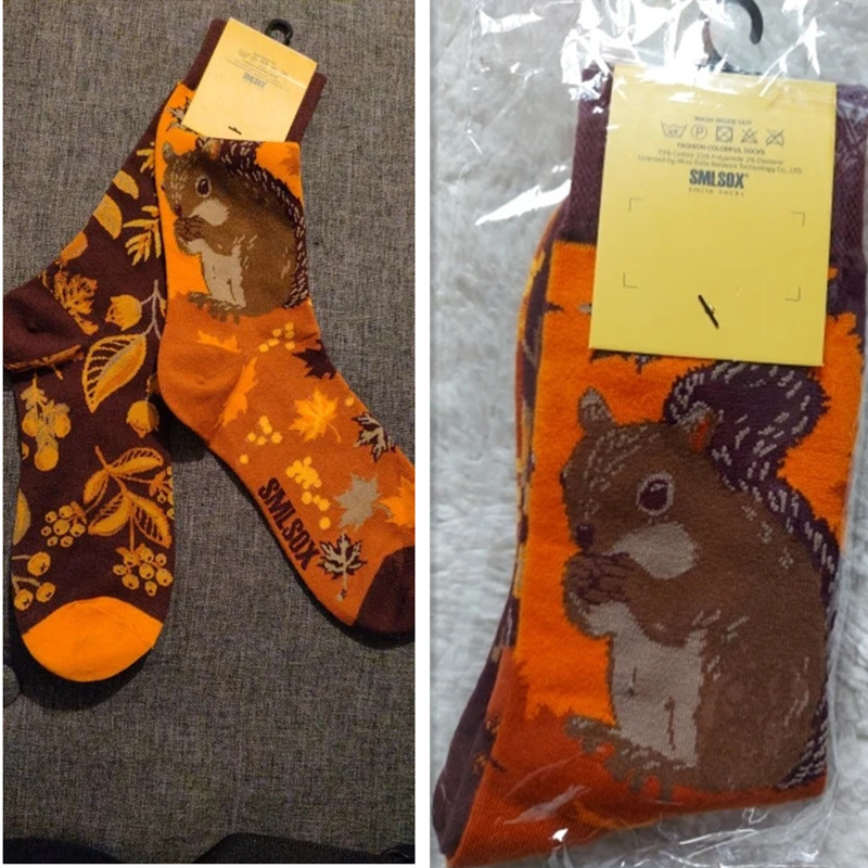 남녀공용 오리지널 AB 타이드 양말, 컬러풀한 고양이 개 코알라 암소 면 양말, 생일 선물용 사계절 양말, 1 쌍