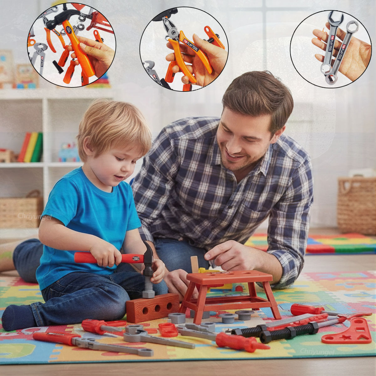 Kit di strumenti per bambini 38/41/42 pezzi Kit di strumenti per la costruzione di riparazione di giochi di ruolo Giocattoli educativi per l'apprendimento per i più piccoli Regalo delle ragazze dei ragazzi