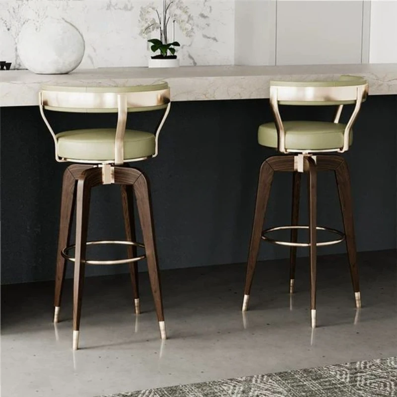 Cadeiras de bar giratórias minimalistas, estilo nórdico, ilha moderna, ergonômica, bancos de bar, luz de madeira, luxo, restaurante, móveis de salão de beleza