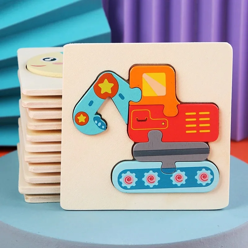 Quebra-cabeça de madeira montessori animais caixa colorido aprendizagem educação brinquedos tangram jigzaw madeira cognitiva para crianças presente