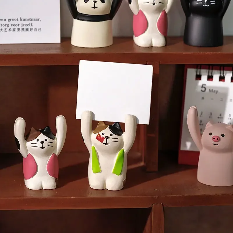 Porta carte creativo per cartoni animati Clip per promemoria Kawaii Portafoto carino Espositore Organizzatore da scrivania per ufficio di cancelleria coreana