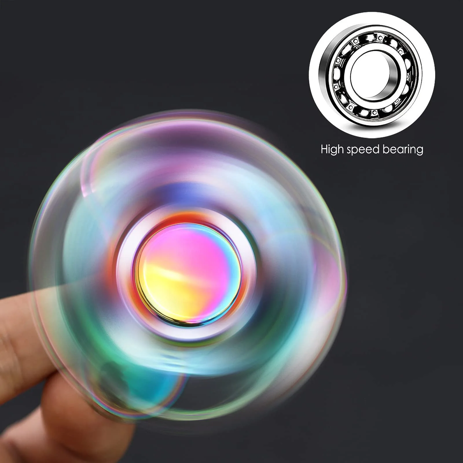 สแตนเลส Fidget Spinner เพิ่มเติม 3 นาที - High Speed Precision Metal Hand Spinner สําหรับ EDC, ADHD, ความวิตกกังวล