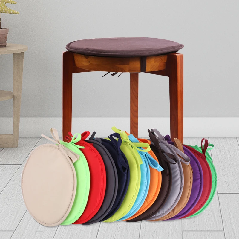 Cojín redondo para silla, cojines de asiento de Color caramelo con cordón, decoración del hogar, cojines, cojín para silla de oficina, 30cm, 38cm