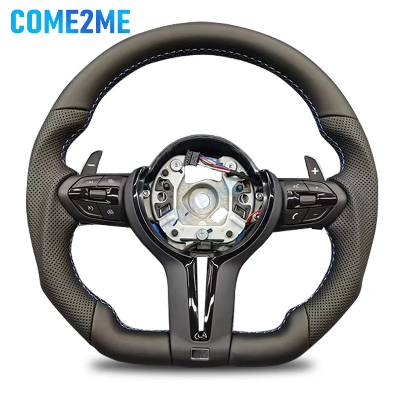 Volante adequado para bmw f30 f10 f31 f20 e90 é feito de material de couro e acessórios de carro de direção esportiva // logotipo m