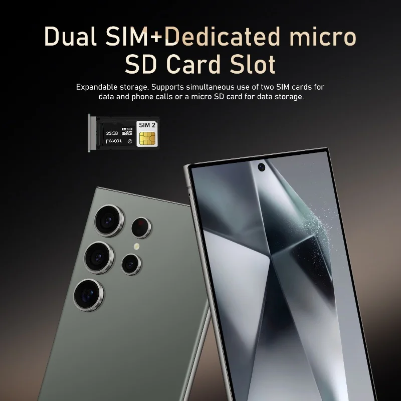 Global Vision S24 Ultraสมาร์ทโฟน5G Android 6000MAH 8GB RAM 512G ROM 6.8นิ้ว1920x1080HD 24 + 48MP MTK10 4Gเครือข่ายโทรศัพท์มือถือ