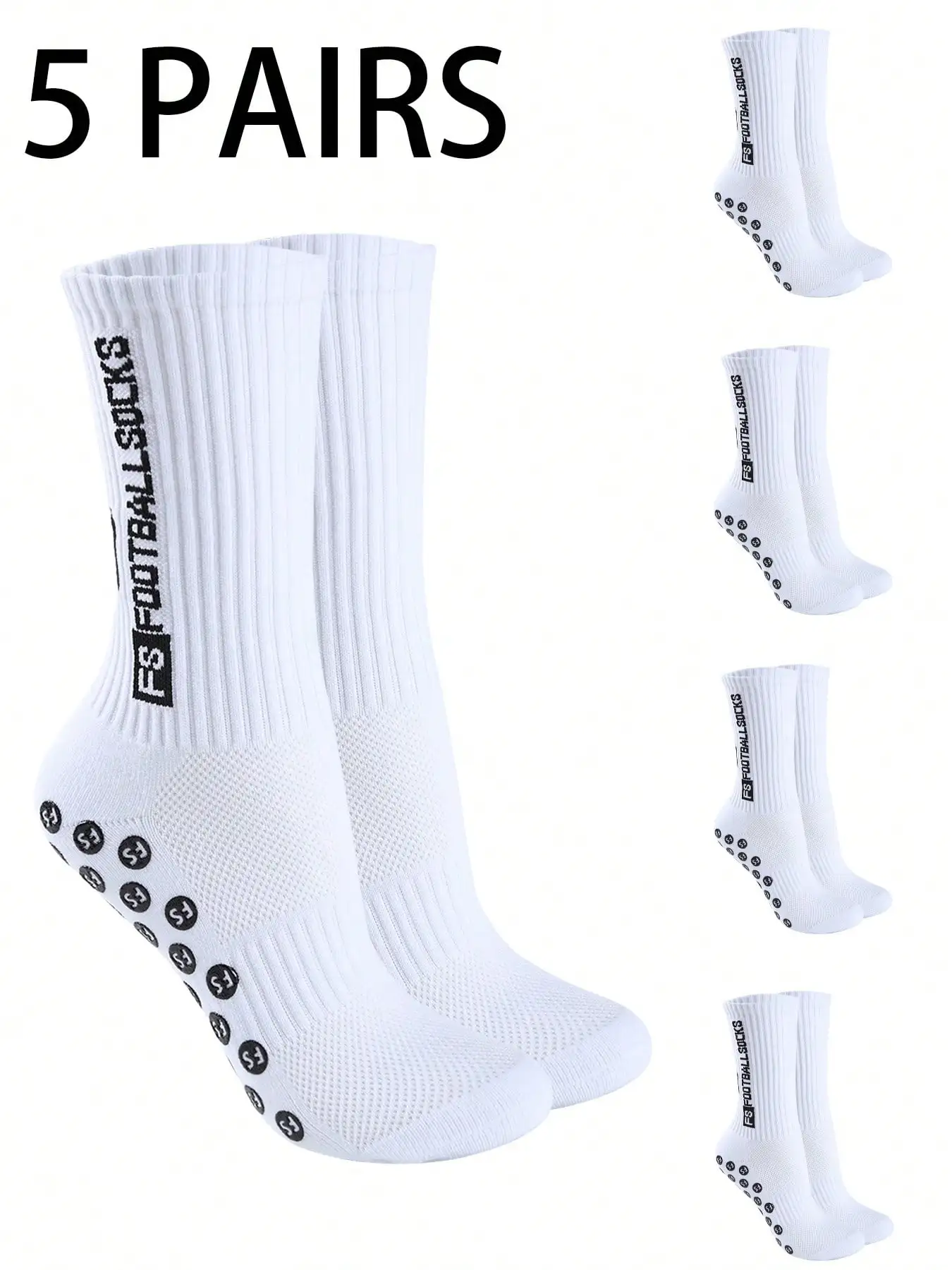 5 pares de meias esportivas de ioga e meias de futebol de pontos adesivos multicoloridos para absorção de suor antiderrapante meias de prevenção de odores