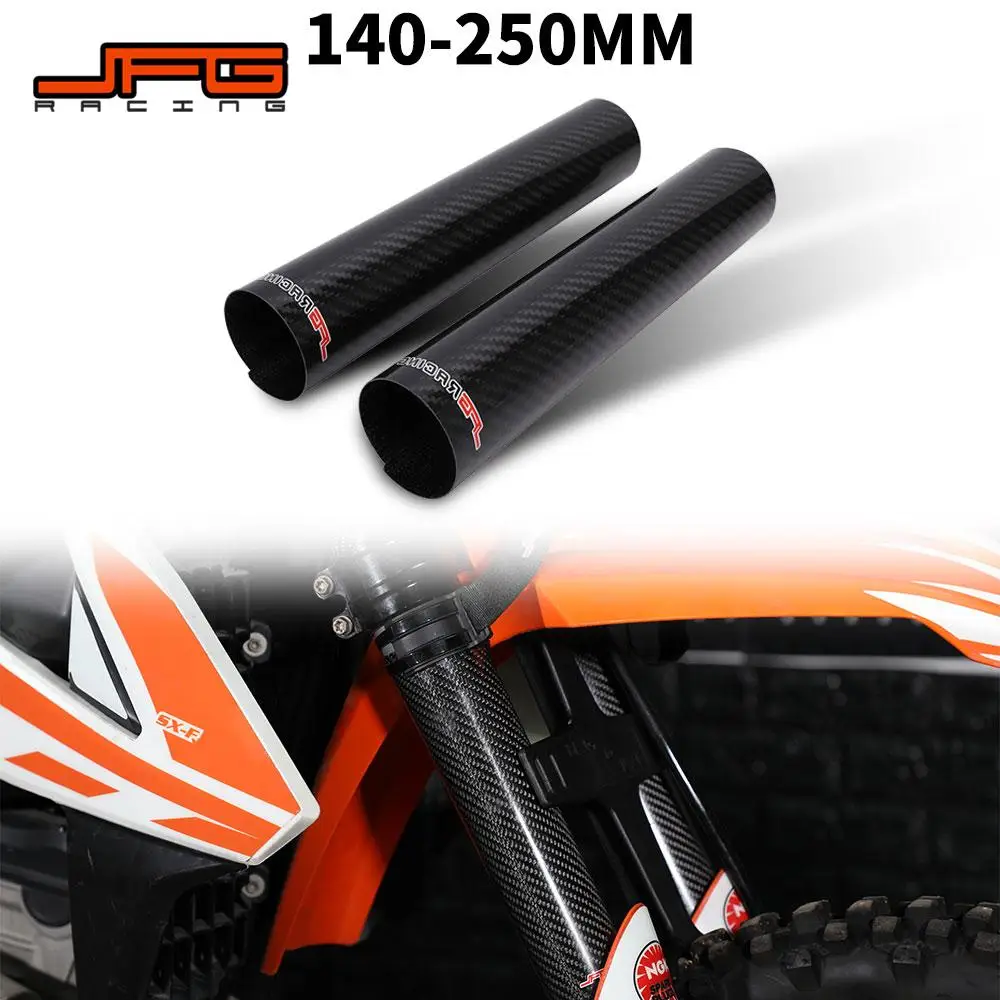 Protector de choque de horquilla delantera ajustable para motocicleta, fibra de carbono, 140-260MM, KTM, EXC, SX, SXF, XC, XCF, XCW, 125, 250, 350, 450, 530