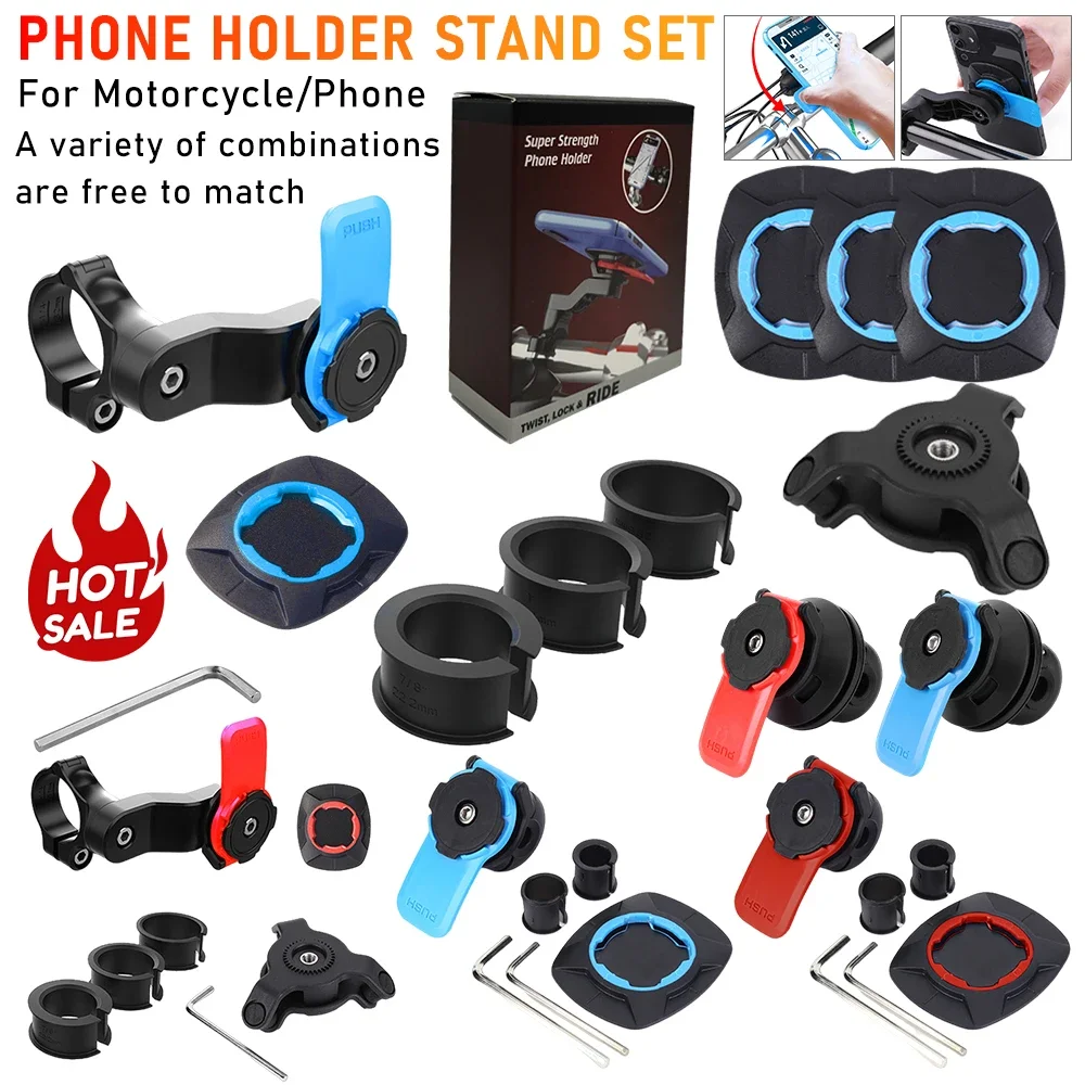 Telefoonhouder voor motorfietsstuur 360 ° Draaibare fietsbeugel Beveiliging Navigatie Ondersteuning Mount Moto Anti-Shock Telefoonbeugels