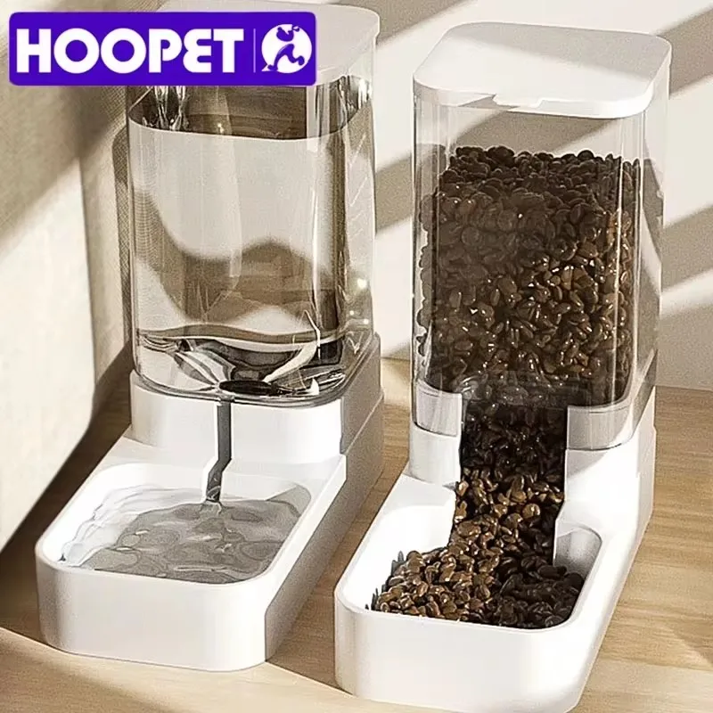 HOOPET Кормушка для собак, кошек, автоматическая миска для воды для кормления, прозрачный диспенсер для хранения корма для домашних животных, контейнер, аксессуары для щенков и котят